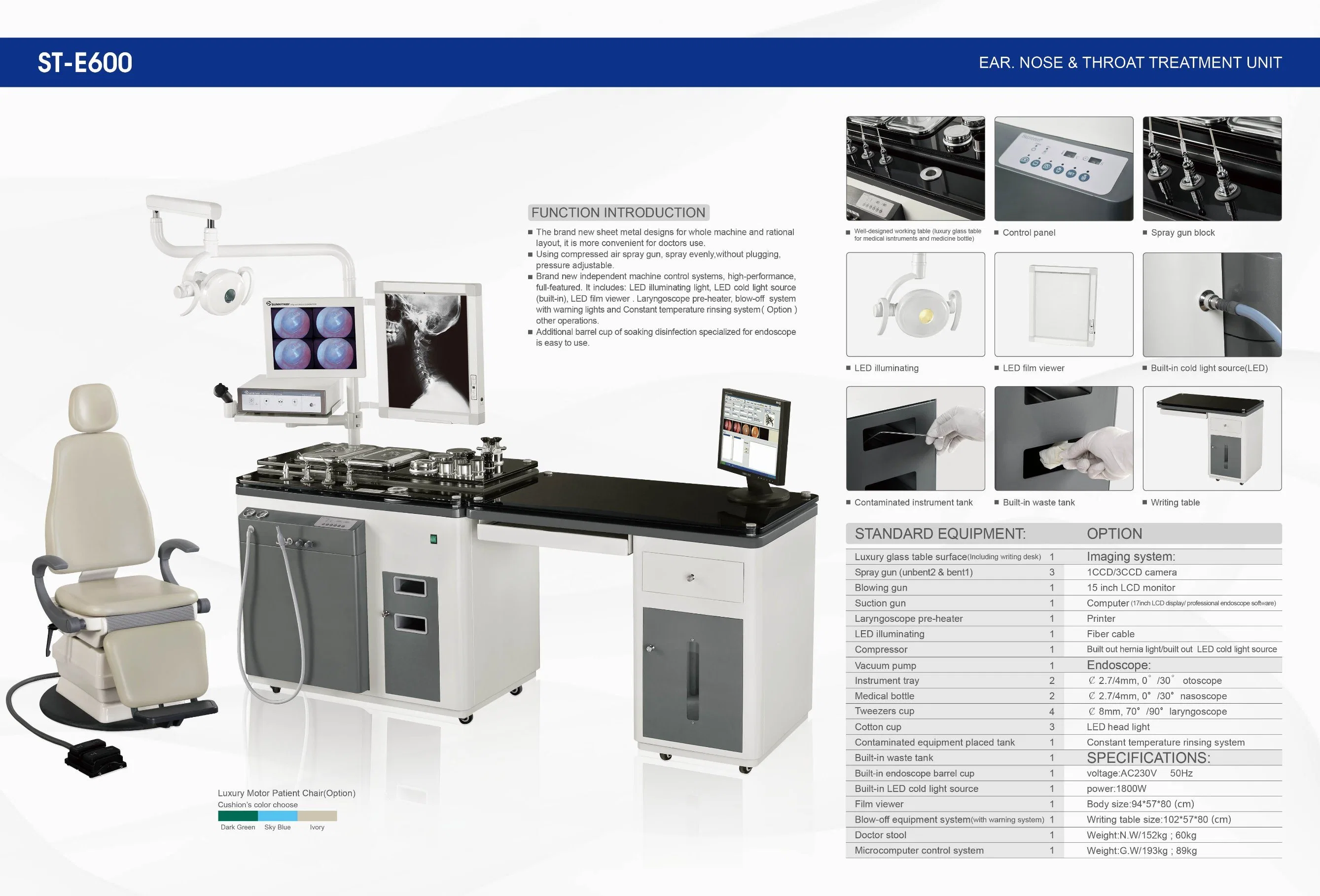 Hot Sale Economic Ent Treatment Unit for Ear, Nose, Throat Diagnosis