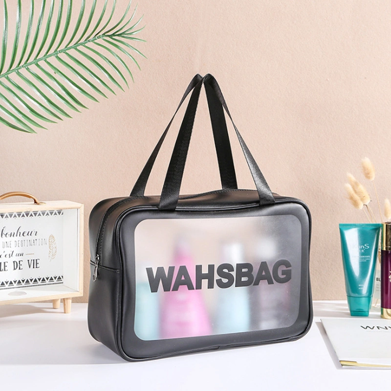 PVC Transparent Makeup Lady Wash Bags Custom Logo Travel Organizer Large Capacity Cosmetic Storage Bag Clear Bags