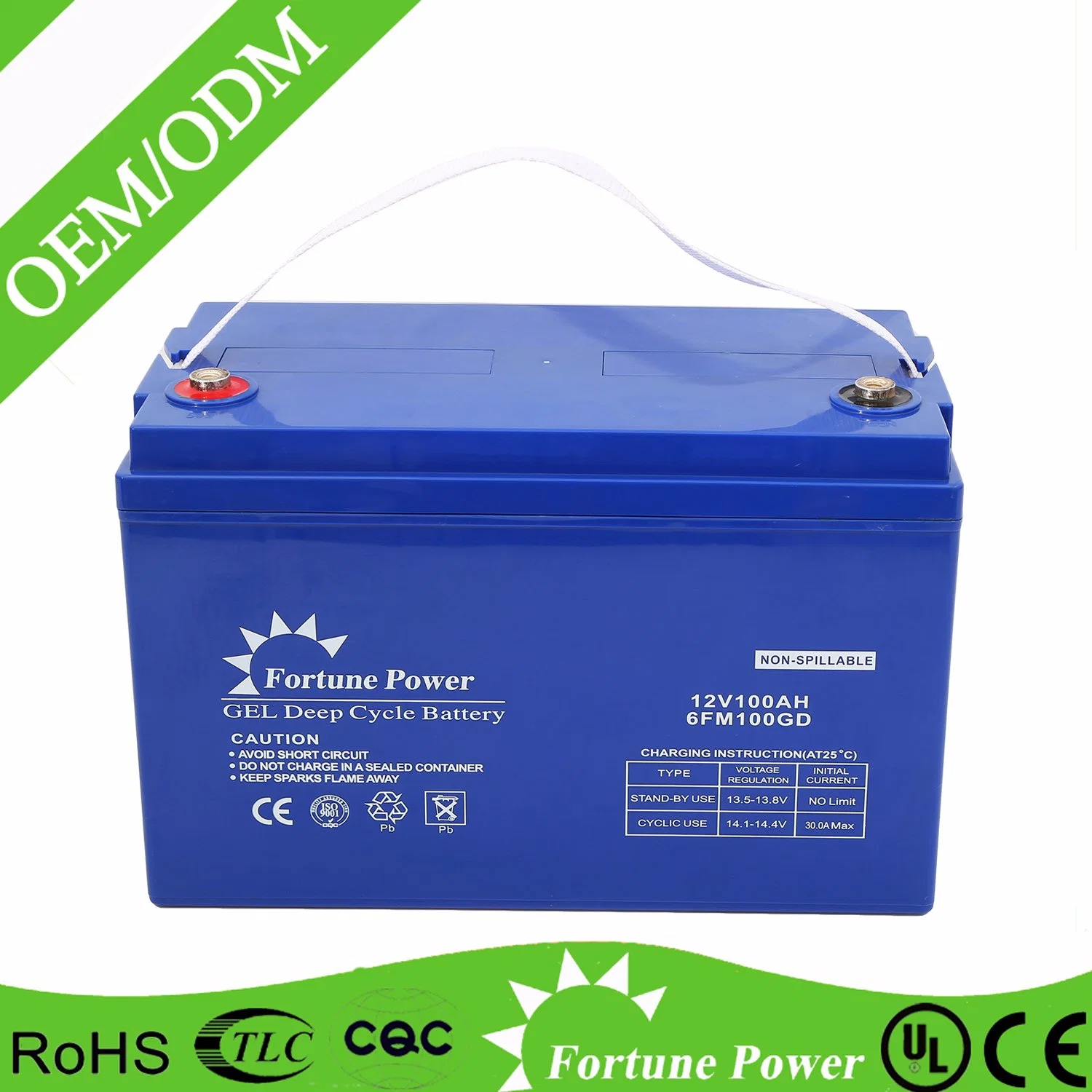 12V100ah Rechargeable Batterie Gel, solaire système UPS, l'énergie solaire