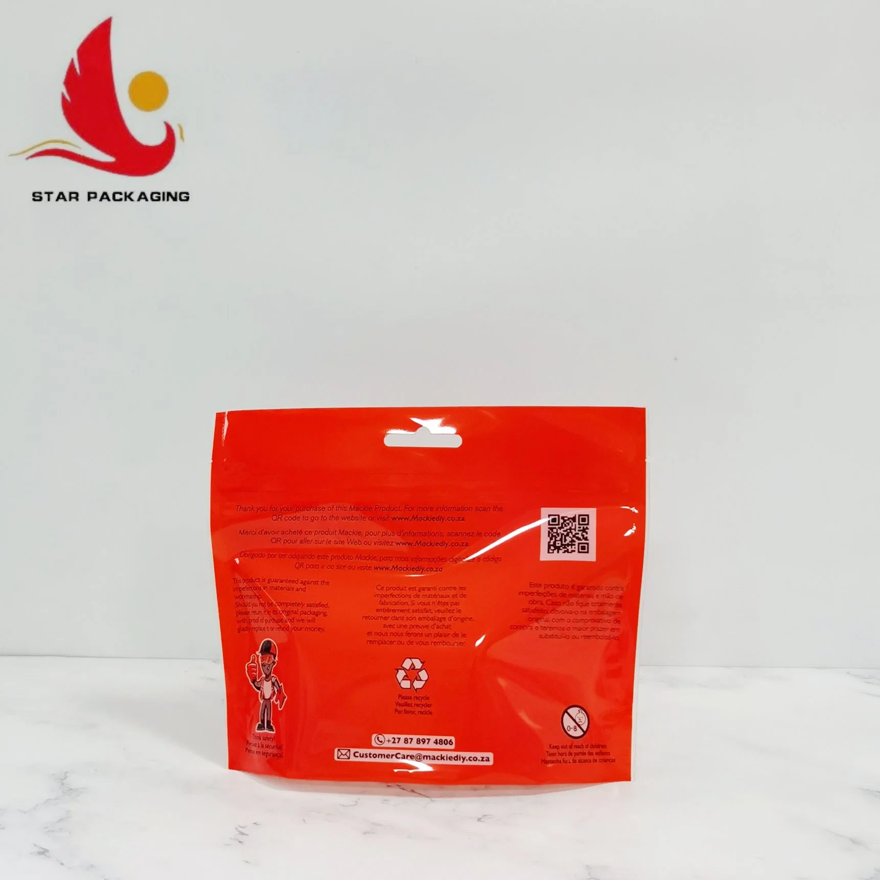 Sac à bandoulière OEM Sac en plastique Sac vertical outil emballage avec Auto-étanchéité