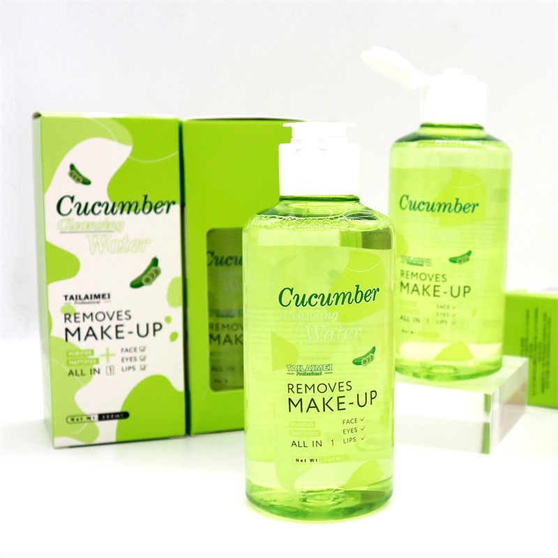 Tailaimei Cosmetic Natural Extract Cucumber Cleansing Water Remove Make up Liquid OEM Hydratng Nourish Skin Face Makeup Remover