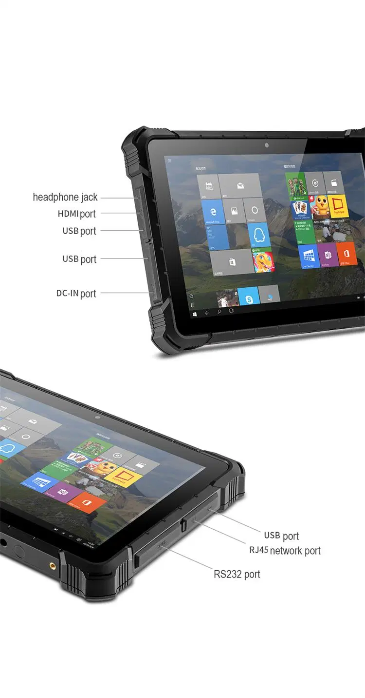 Support Customization Vehicle Mount Win10 Tablet PC 8GB 128GB GPS Rugged Tablet IP67 All in One Tablet PC