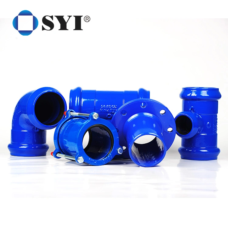 En545 Ductile Iron Pipe Fitting Double Socket 90 Degree Elbow for PVC Pipe