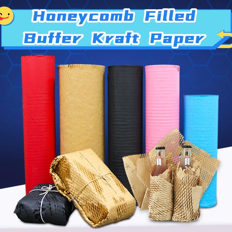 Wholesale Colorful Honeycomb Buffering Kraft Packaging Roll Papers