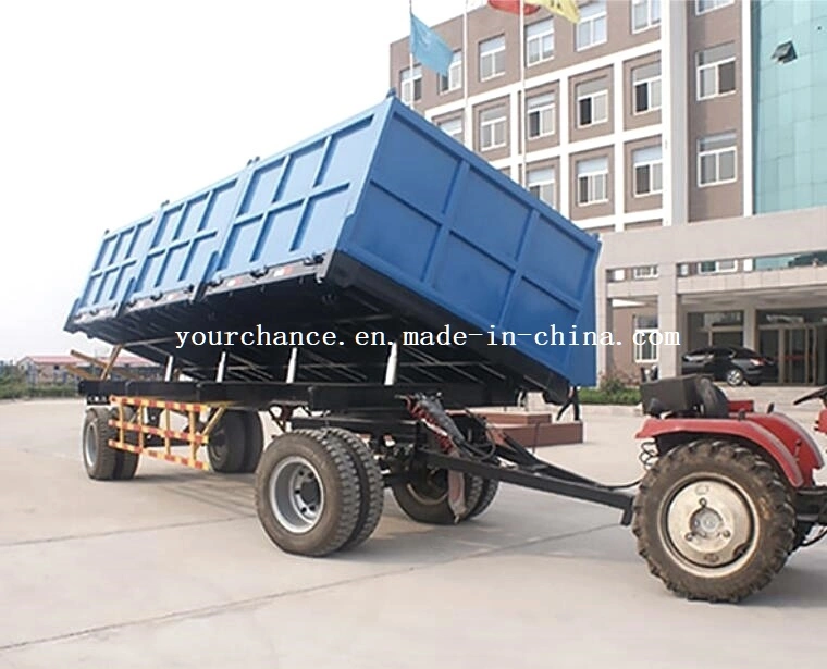 Hot Selling Farm Machinery 7cx-20t 20tons 2 Axle 8 Wheel 3 Way Tipping Heavy Duty Agricultural Farm Trailer