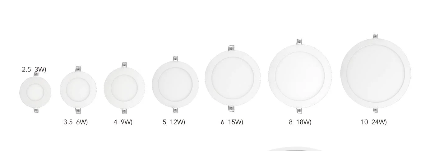 A fábrica SKD grosso SKD alumínio Peças Painel rebaixada 6W, 9W, 12W, 15W, 18W, 24W lâmpada LED acende