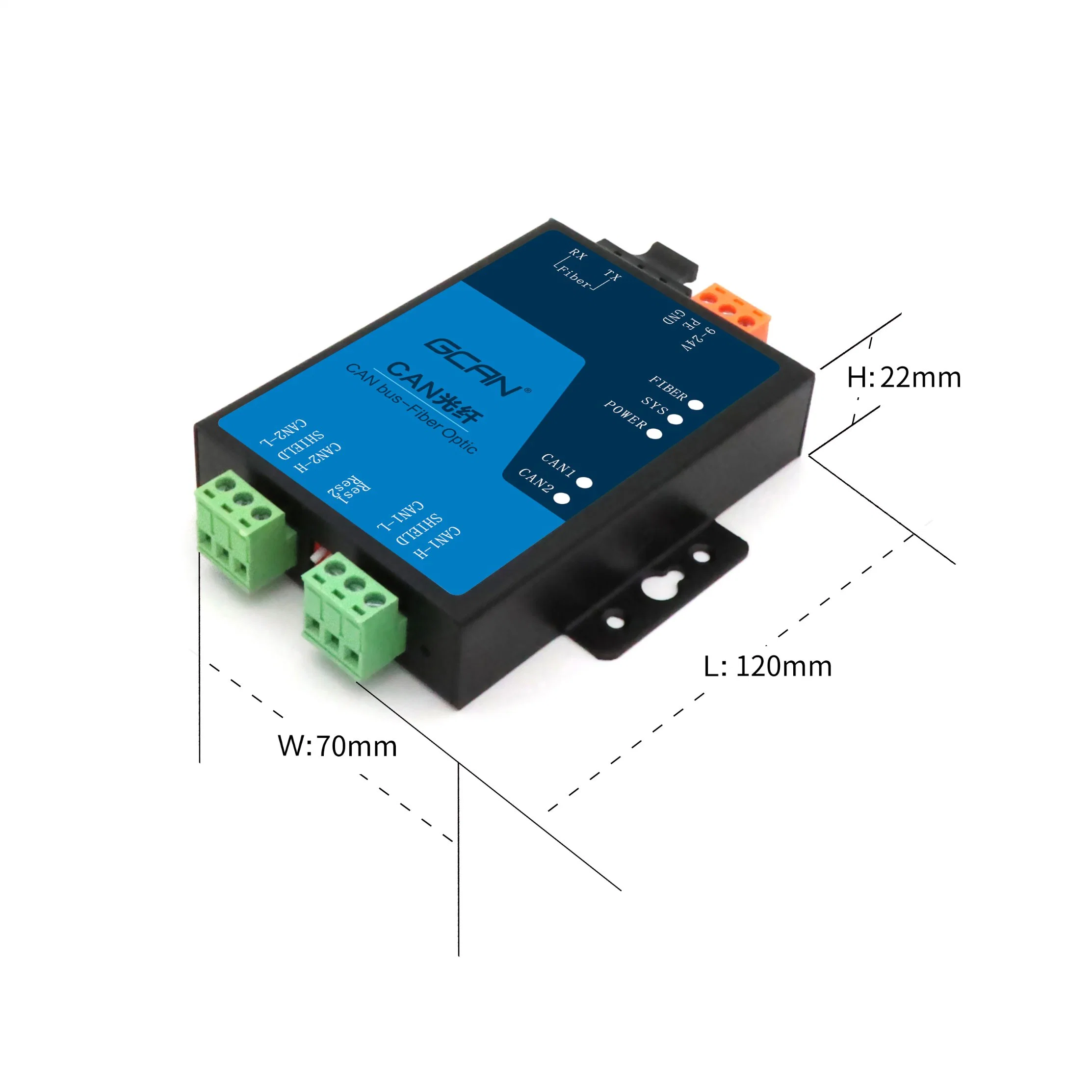 Gcan CAN-Bus para conversor de fibra óptica pode Transceptor Óptico Repetidor CAN fibra do Barramento CAN1