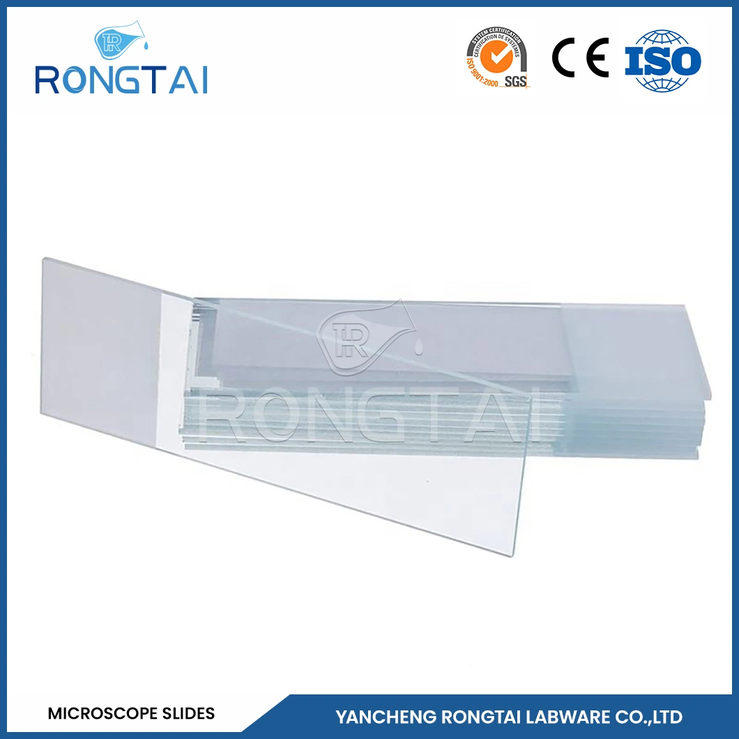 Rongtai portaobjetos de microscopio prefabricados proveedores orina portaobjetos microscópicos China 7101 7102 7105 7107 7109 deslizamiento positivo cargado