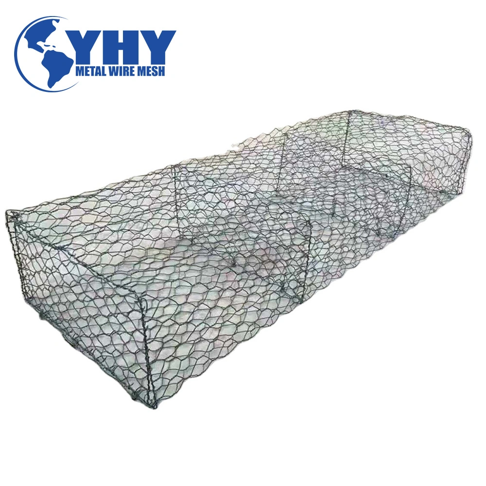 Trenzado de acero galvanizado Gabion Hexagonal malla para canales de ríos