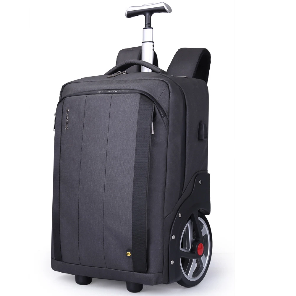 Big Wheels Trolley Wheeled Rolling Double Shoulder Luggage Leisure Business Travel School Shopping Backpack Pack Case Bag (CY5838)