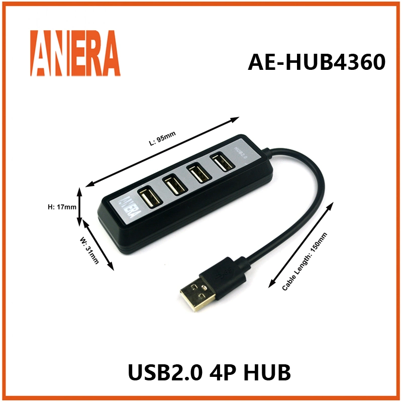 New High Speed Thin Slim 4 Ports USB 3.0 2.0 Hub with Cable for Laptop PC Computer