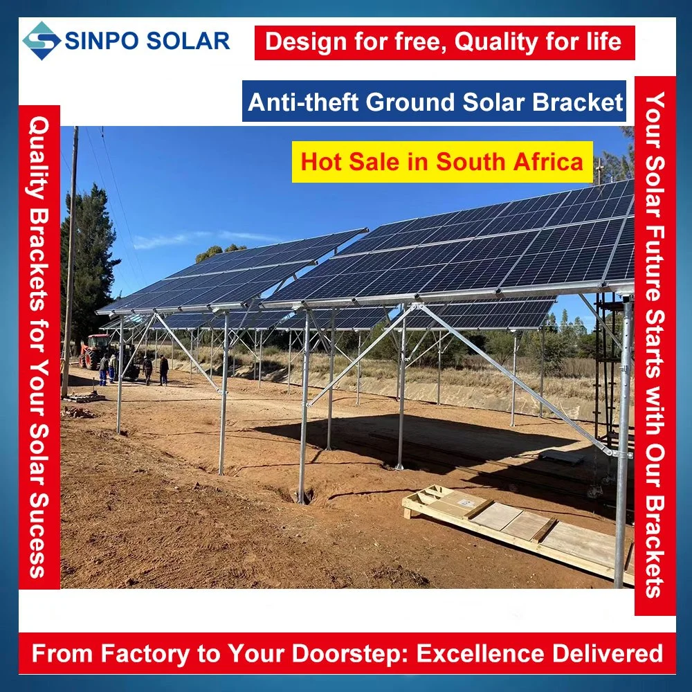 Soporte de panel solar de tierra antirrobo sistema de montaje de energía solar