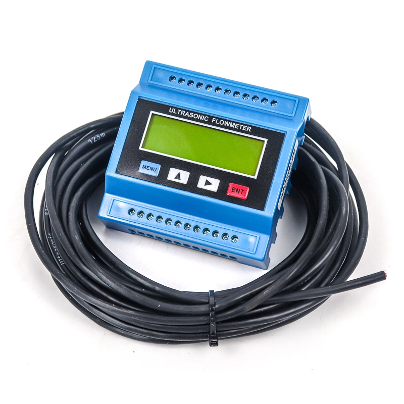 Digital LCD Fixed Clamp on Ultrasonic Transit Time Modular Flow Meter for Hot Water