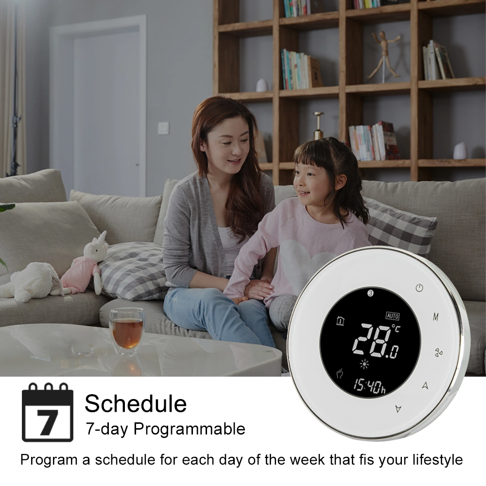 Ventilateur trois vitesses bobine Alexa Google Assist Tuya Smart Thermostat à vie