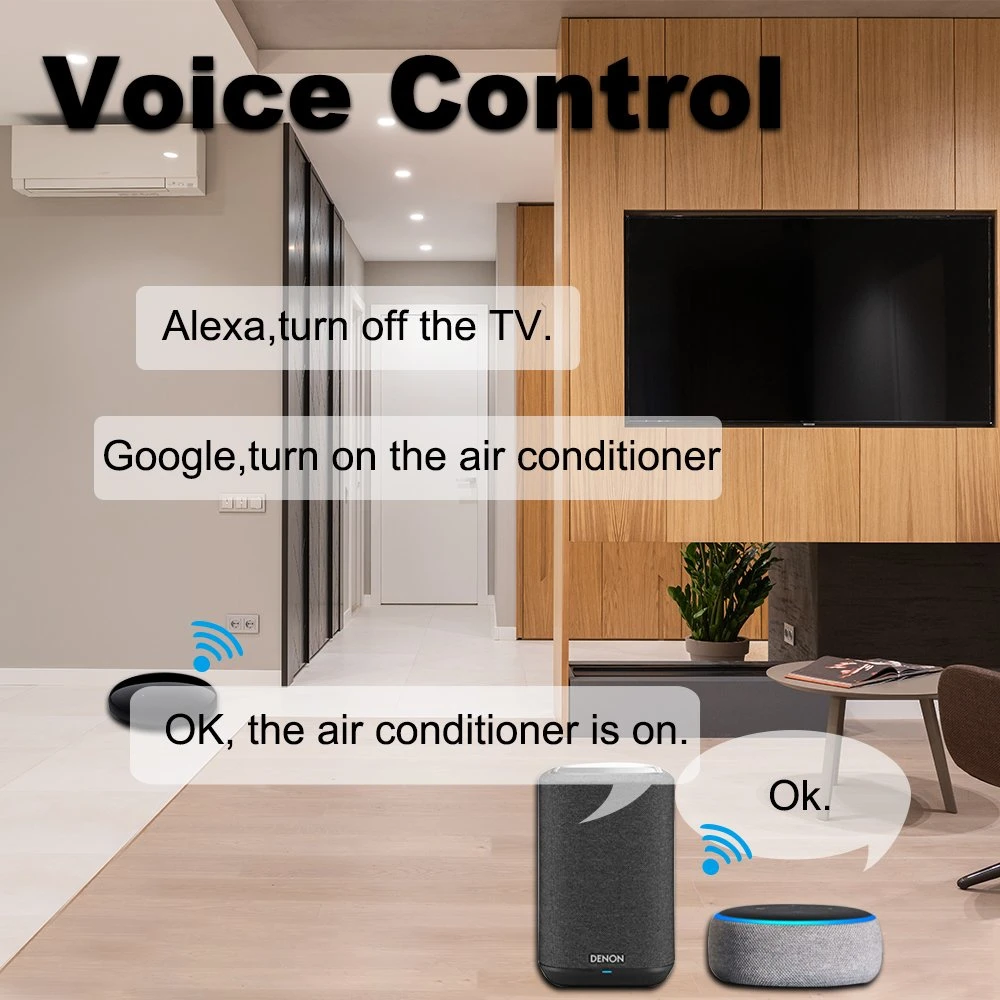Telecomando universal de voz por infravermelhos inteligente para ar condicionado Televisor Smart Home