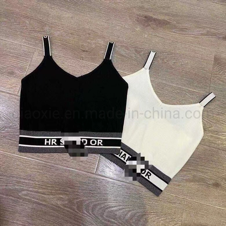 Wholesale New Logo Designer Luxurious and Knitted Camisole Beautiful Clothes Leisure Wear Custom'