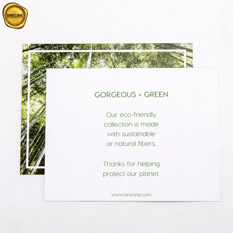 Sinicline Sustainable Bamboo Fiber Paper Eco Friendly Thank You Cards with Envelope