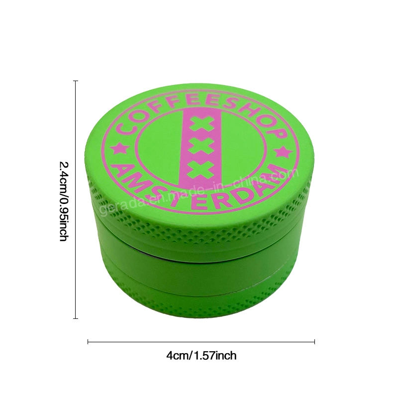 Venta en caliente 40mm 3 capas Zinc Alloy Herb Grinder fumar Accesorios para tabaco con el logotipo OEM gratuito