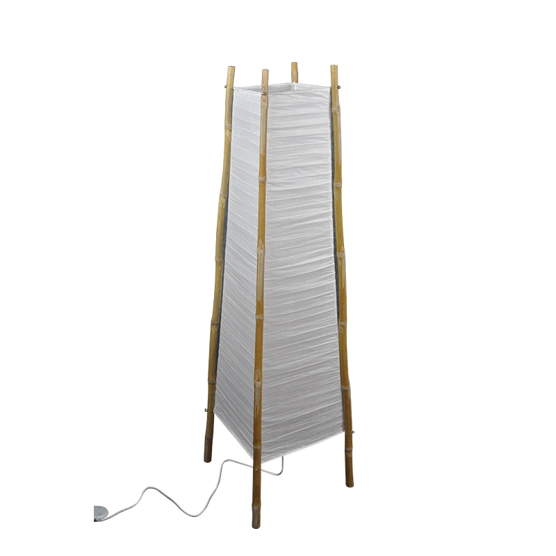 Hot Sale New Design Modern Bamboo Frame White Paper Standing Floor Lamp for Home Decor