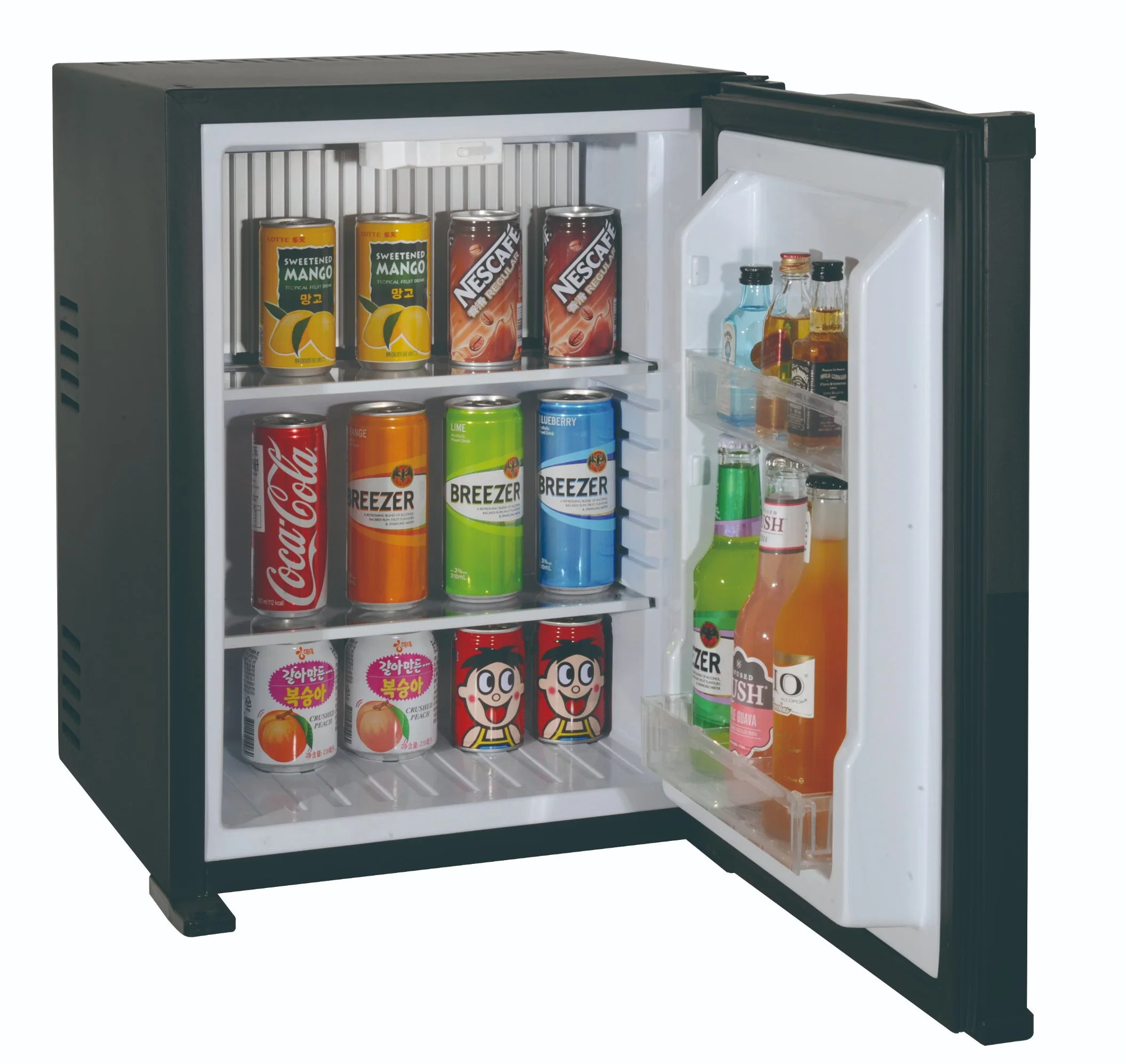 Mini-bar de refrigeração de absorção porta sólida para quarto de hóspede