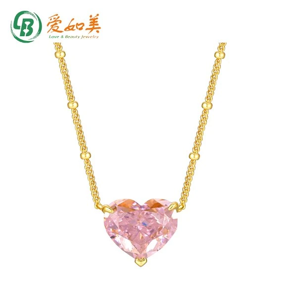 Real Gold Plated Luxury Design 925 Sterling Silver Necklace High Carbon Diamond Necklace Jewelry