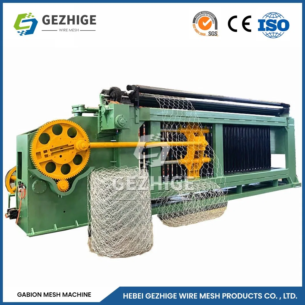 Gezhige OEM Customized Wire Mesh Machine Manufacturers 120*150 mm Mesh Opening Gabion Netting Mesh Weaving Machine China Square Welded Wire Mesh Machine