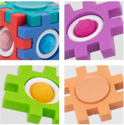 Prensa Fidget Cubo mágico Puzzle Bubble juguete sensorial 6 PCS de mano de dedos Spinner para niños