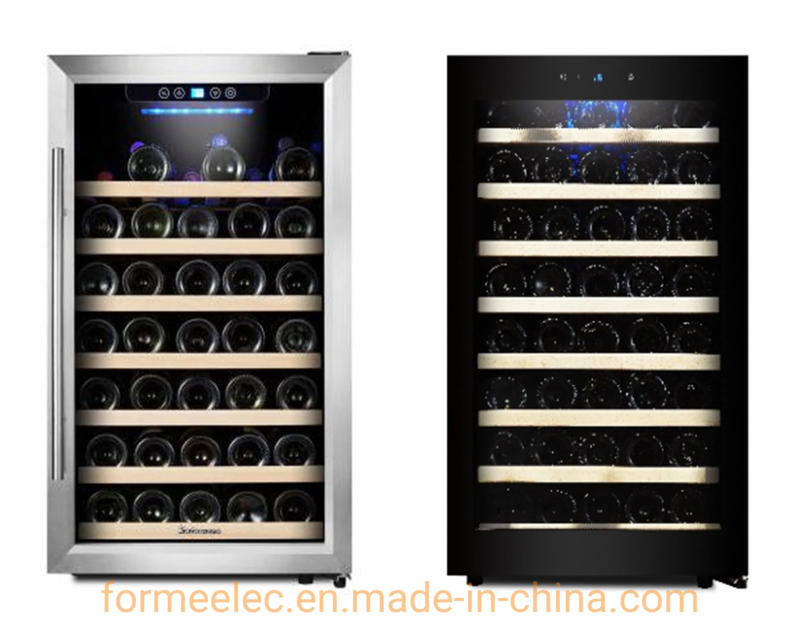 45 botellas de 142L Doble enfriador de vino tinto de la temperatura de las zonas nevera Vino Showcase