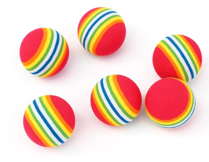 EVA Pet bola de espuma de Rainbow Cat coloridas bolas saltarinas perro masticar la bola de juguete