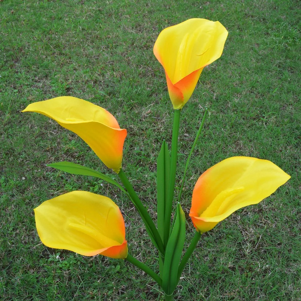 Colorful 4PCS RGB Solar Calla Lily Shape LED Flower Garden Lamp Outdoor LED Garden Decoration Lighting Waterproof Solar Garden Decorative Light