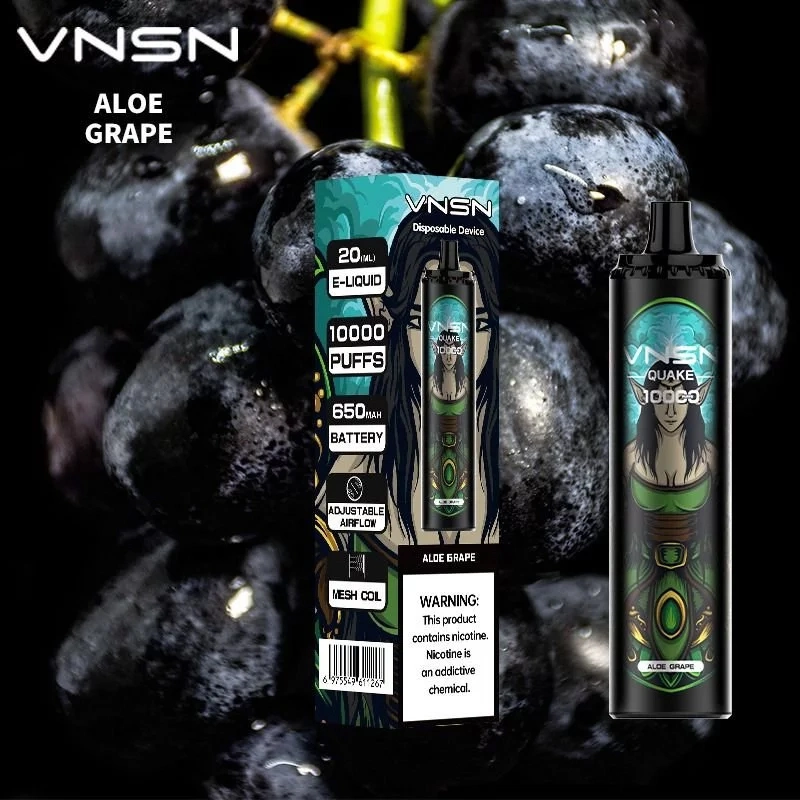 Hot Sell Disposable/Chargeable Vape Pen Hookah Vnsn Quake 10000 Puffs 10K Adjustable Airflow Type-C Rechargeable 650mAh Wape