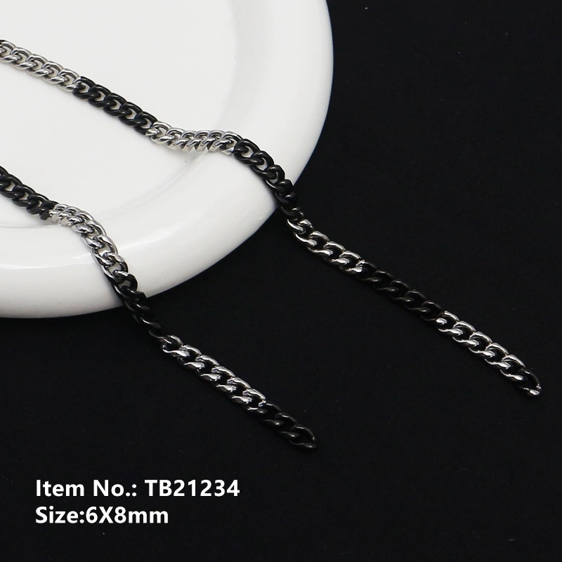 6mm 8mm 10mm 12mm 14mm 18mm Stainless Steel Cuban Chain Hip Hop Necklace Men Necklace