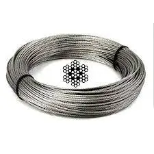 7*7 PU de nailon de 0,7 mm de acero galvanizado recubierto de PVC El Cable de acero inoxidable SS304 SS316