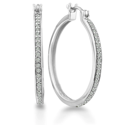 Fashion Wedding Hoop Earrings 925 Silver Jewelry Micro Setting