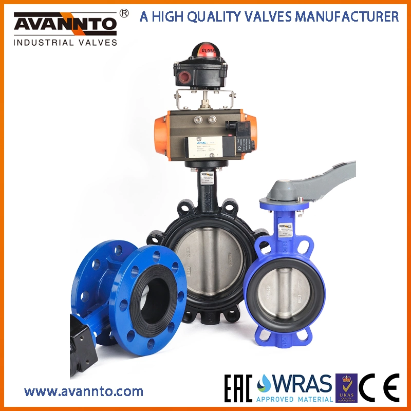 Viton/Silicone etc Wafer Butterfly Valve with Hand Lever