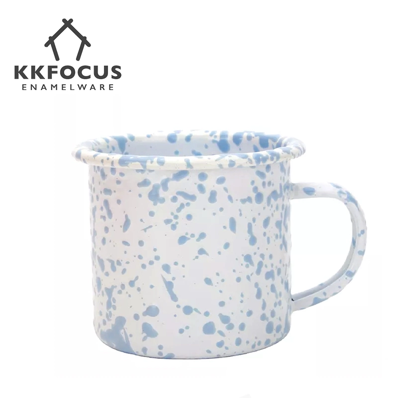 Decorative Enamel Coating Splatterware Enamel Mugs Tea Drinking Cups