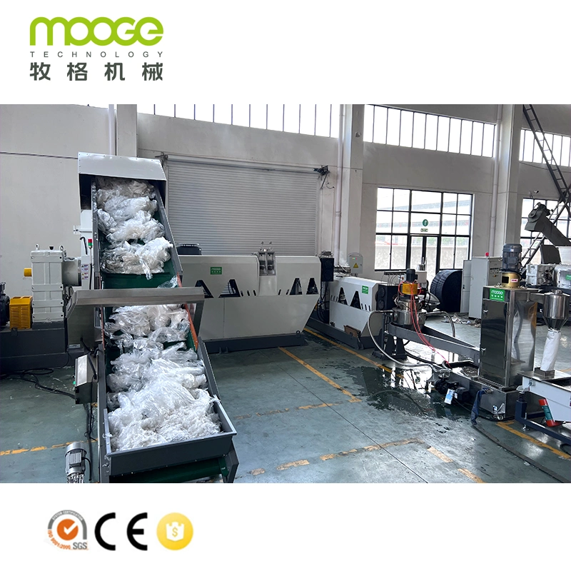 500 kg/h PP PE Plastic Recycling Pelletizing Extrusion Line / Waste Film Granulating Production Line