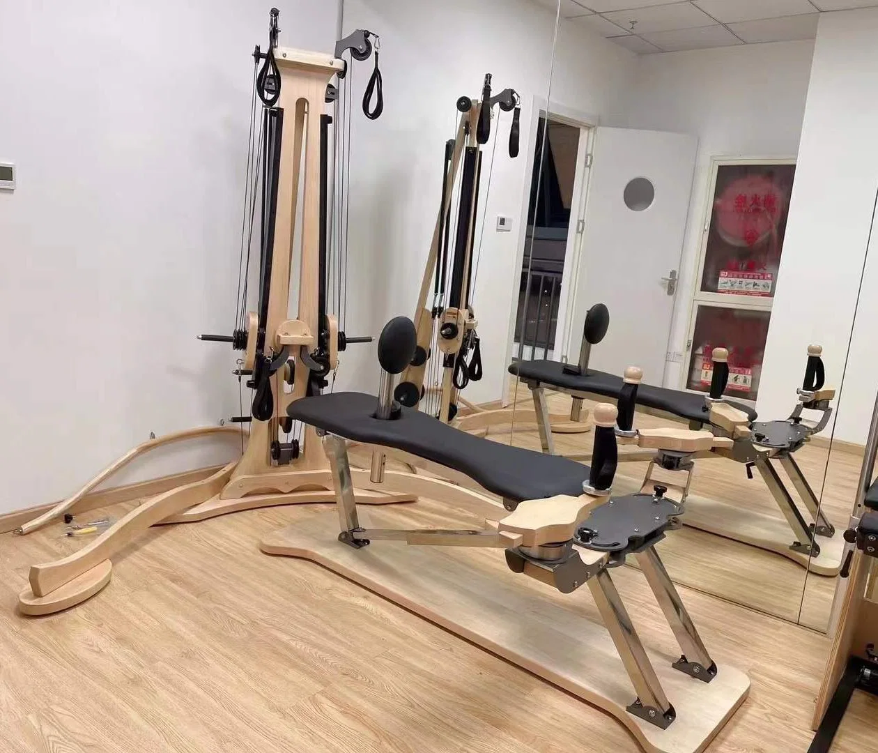 PRO Yoga Body Building Gym Home Fitness Equipment Maple Wood Pilates Reformers Bed Machine Pilates Pulley Tower Combination Unit -Pilates Equipment