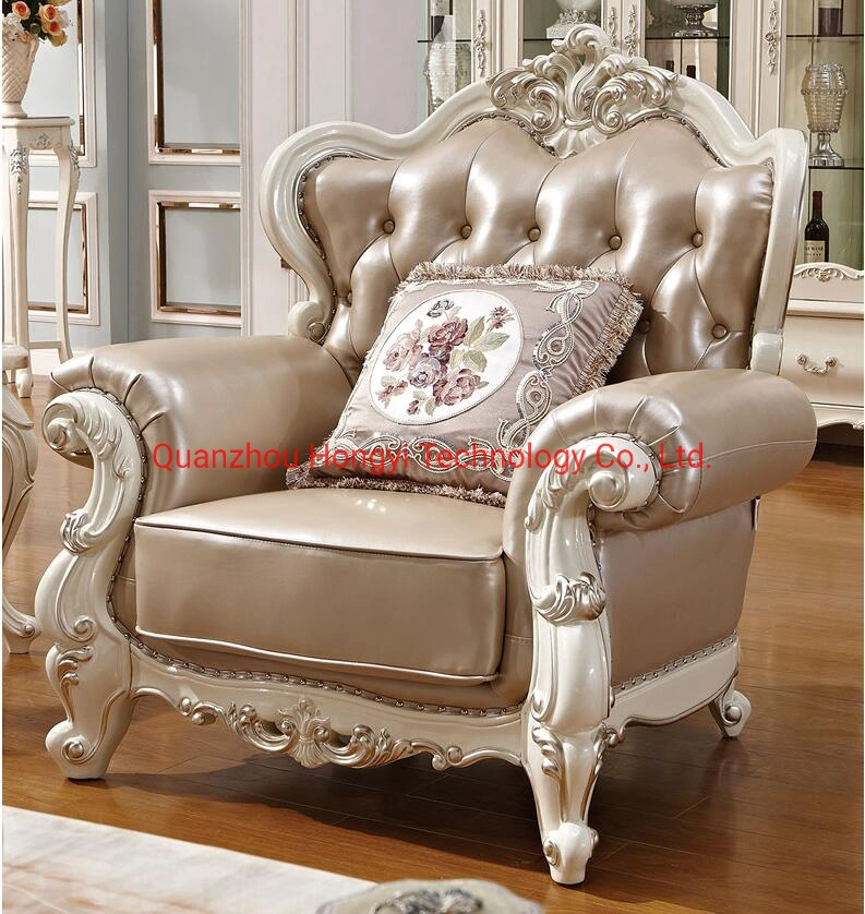 Royale Traditional Luxury Wood Trim Sofa Set Rococo Living Room Furniture