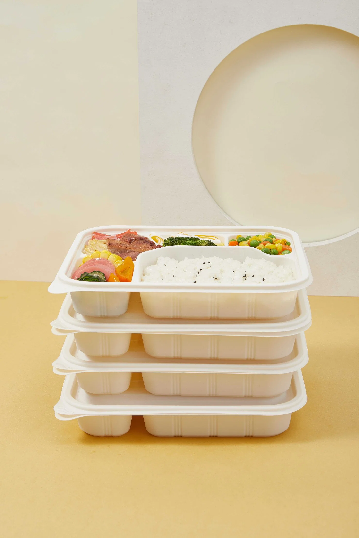 Disposable 100% Biodegradable Eco Friendly Food Containers PLA Food Grade Divided Plate Divider Snack Lunch Tray