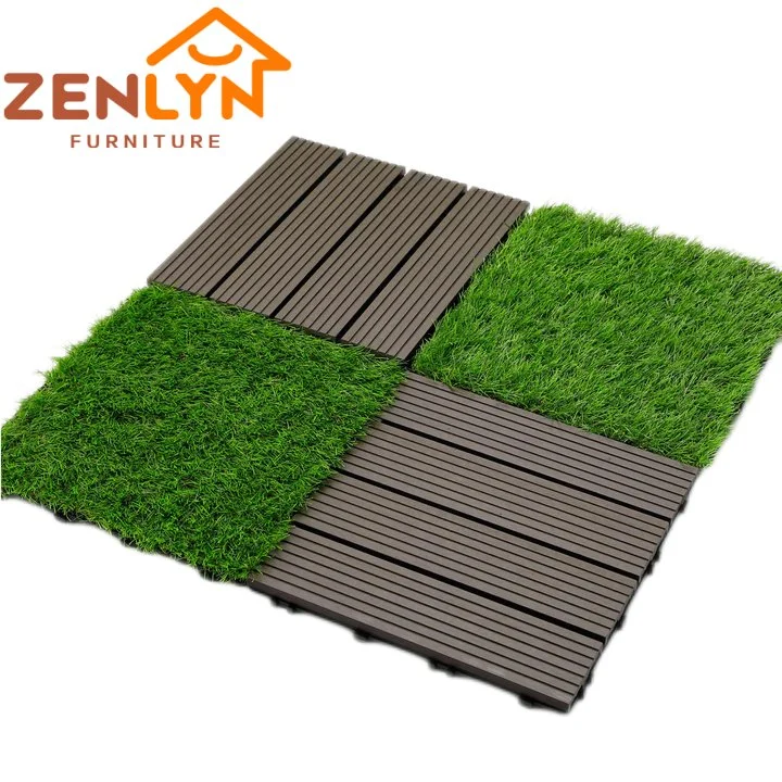 Water Resistant Wood Plastic Composite Decking Interlocking Flooring Patio Deck Tiles