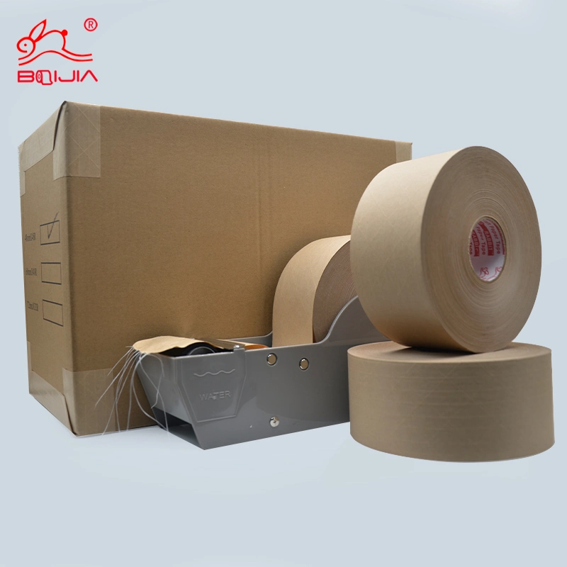 Fabricante de fita de embalagem de papel Kraft reforçada com Gummed castanho e impressa por encomenda