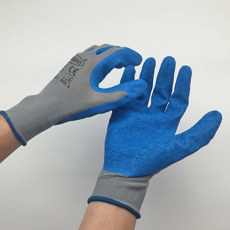 Nmsafety Palm Coated Crinkle Latex PPE Multipurpose China Wholesale/Supplier Working Glove