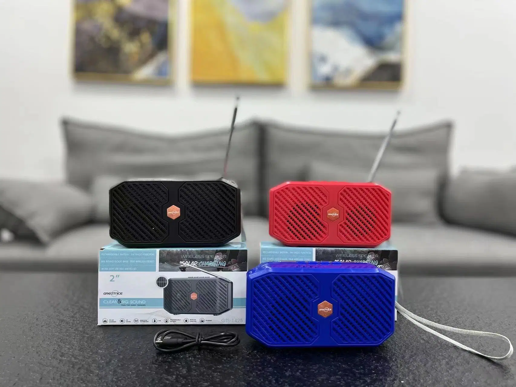 Nouveau design Mini Enceinte Portable sans fil avec fonction solaire.