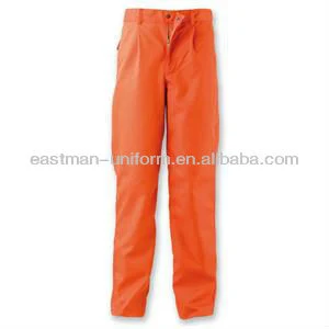 Une haute visibilité imperméable Poches multiples pantalon cargo pantalon orange des vêtements de travail de la sécurité