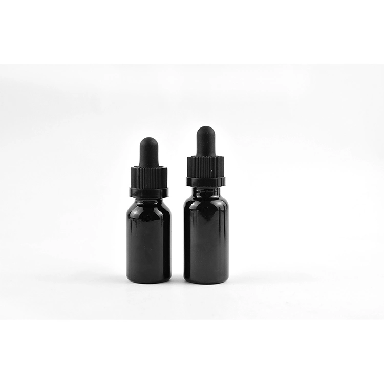 Hot Selling 120ml 4oz Bright Black Color Glass Bottle with Dropper for Essential Oil Storage Usage