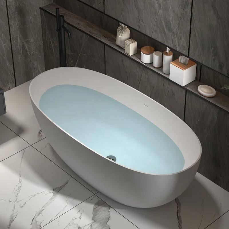 High quality/High cost performance Artificial Stone Bathroom Bathtubs Furniture White Round Acrylic Bath Tubs