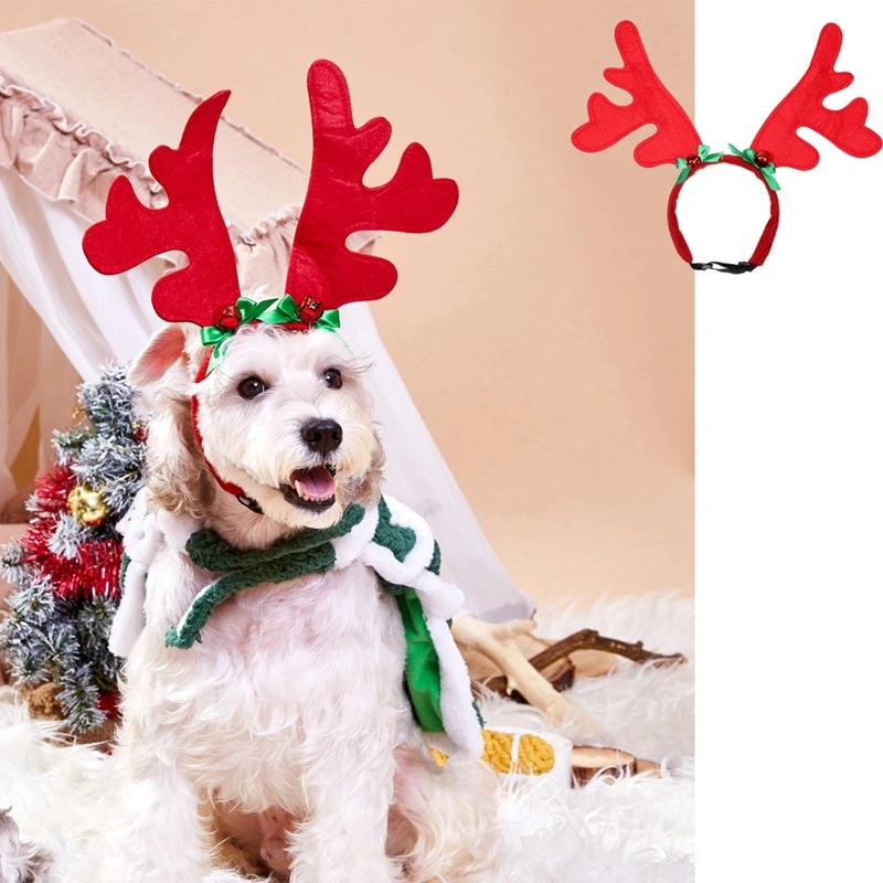 Natal Lenço Pet Acessórios para animais de estimação de renas Headwear ornamentos de cães de Natal