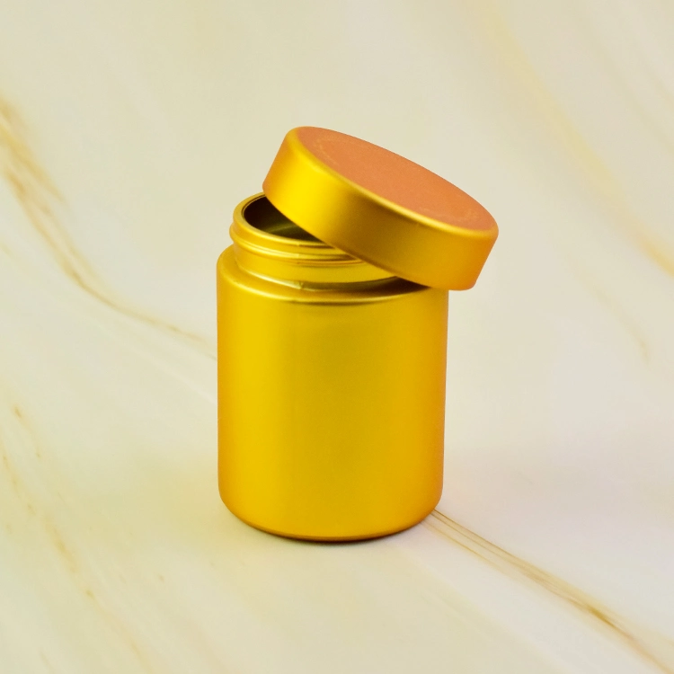 6oz Gold Color Smell Proof Gold Plastic Lid Food Spice Storage Glass Jar