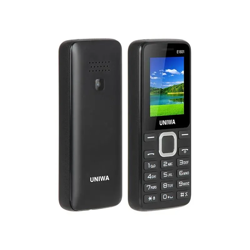 Listo para enviar GSM Dual SIM Card Uniwa E1801 Big Botones de fuente función barra Teléfono